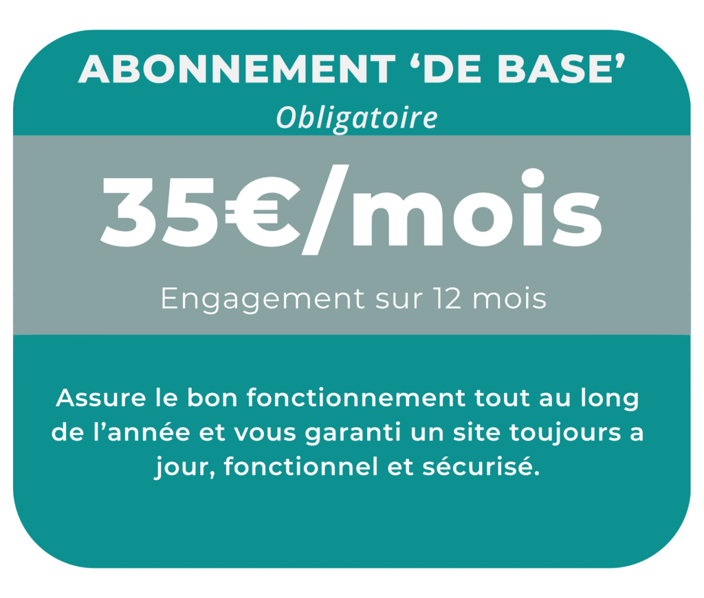 Tableau présentation prix abonnement de base sites internet  création site internet professionnel Réunion 974