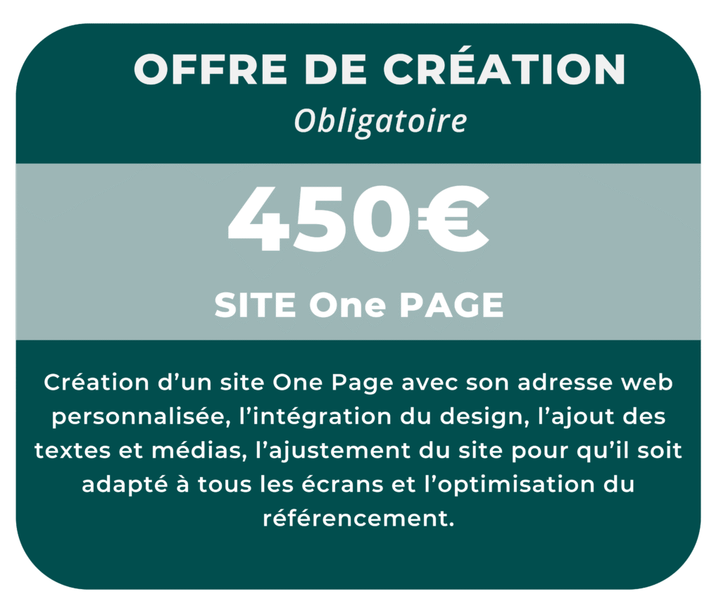 Tableau présentation prix offre de création site internet professionnel Réunion 974